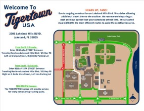 Map of ways to get to Spring Training