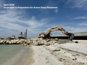 Apr 2024 Excavation in Preparation for Armor Stone Placement