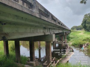 Existing County Line Road Bridge over the Peace River - July 2024