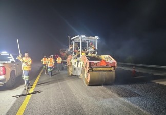 Nighttime Paving Operations