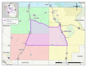 PD&E SR70 to SR 66 Study Area Map